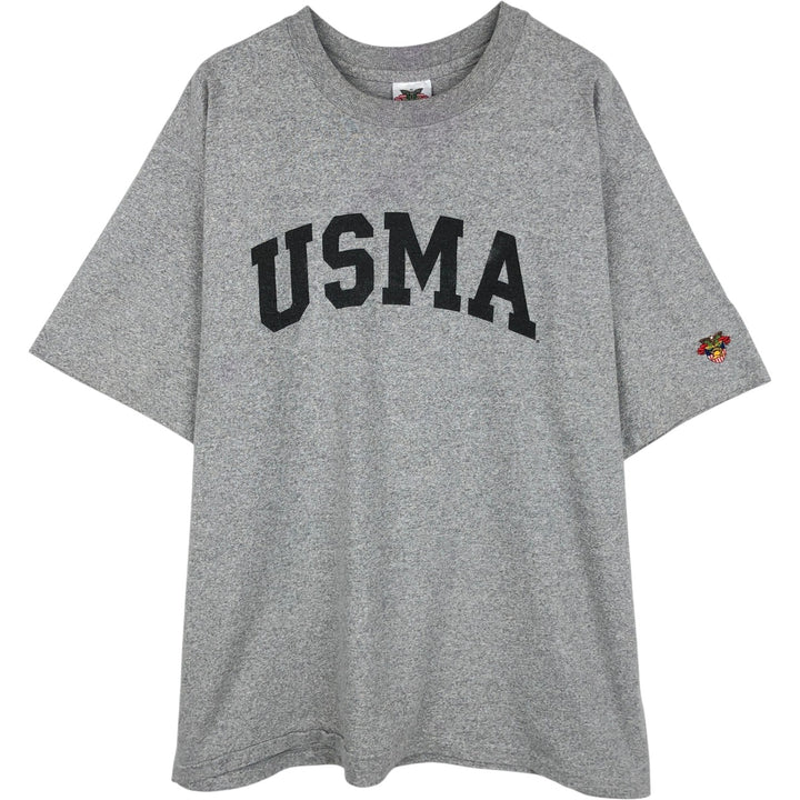 1990'S USMA (United States Military Academy) College T-shirt, Men's XL equivalent, Vintage cotton gray type Vintage Second Hand