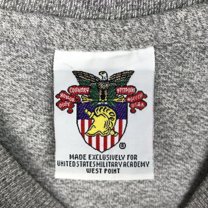 1990'S USMA (United States Military Academy) College T-shirt, Men's XL equivalent, Vintage cotton gray type Vintage Second Hand