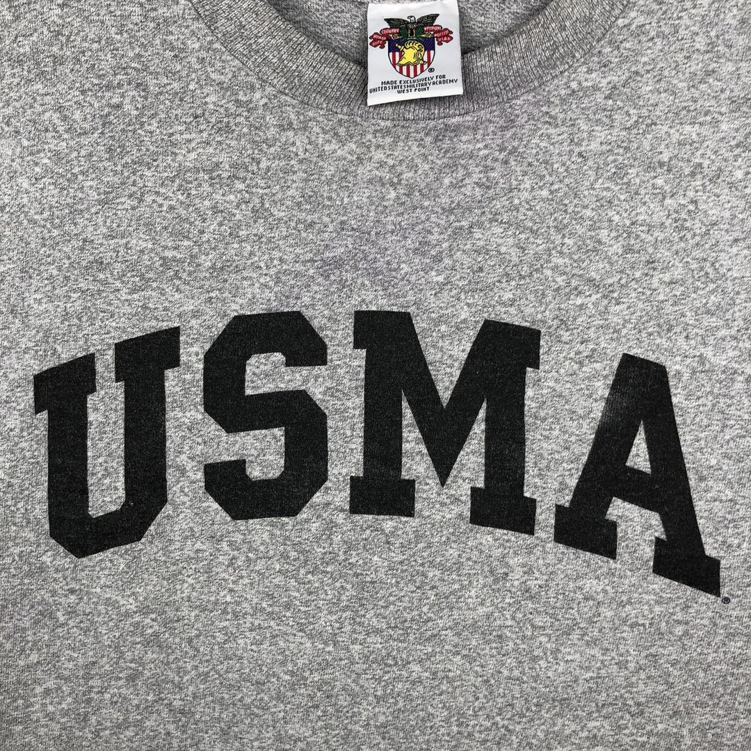 1990'S USMA (United States Military Academy) College T-shirt, Men's XL equivalent, Vintage cotton gray type Vintage Second Hand