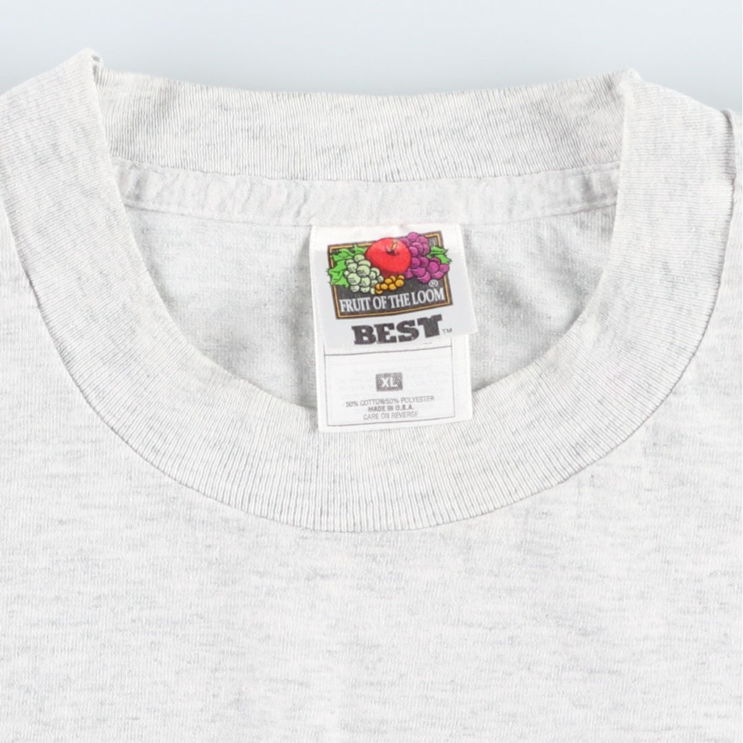 90'S Fruit of the Loom Best Message Print T-Shirt Made in USA Men's XL Vintage cotton gray type Vintage Second Hand