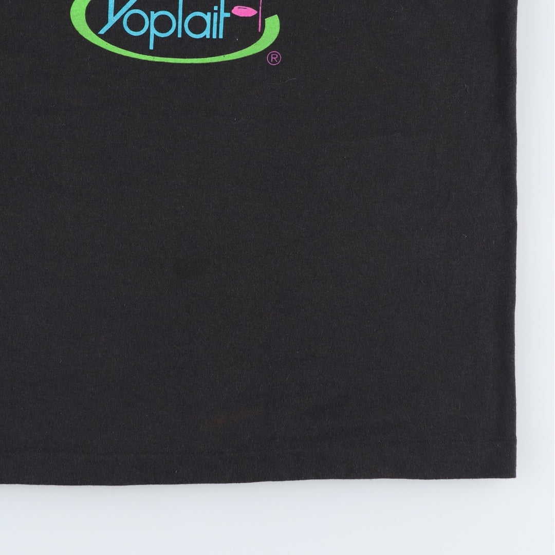 90'S Fruit of the Loo Yoplait Advertising T-Shirt, Made in USA, Men's XL equivalent, Vintage cotton black type Vintage Second Hand