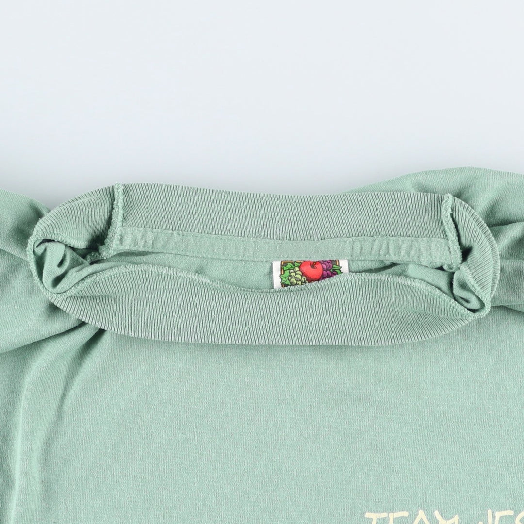 90'S Fruit of the Loom Best Message Print T-Shirt Made in USA Men's XL Vintage cotton Mint green Vintage Second Hand