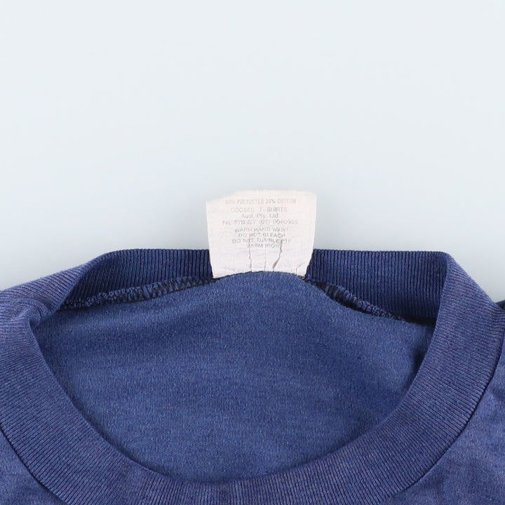 90'S GOOSES T-Shirt, Message Print T-Shirt, Men's Size M (Equivalent), Vintage polyester blue type Vintage Second Hand