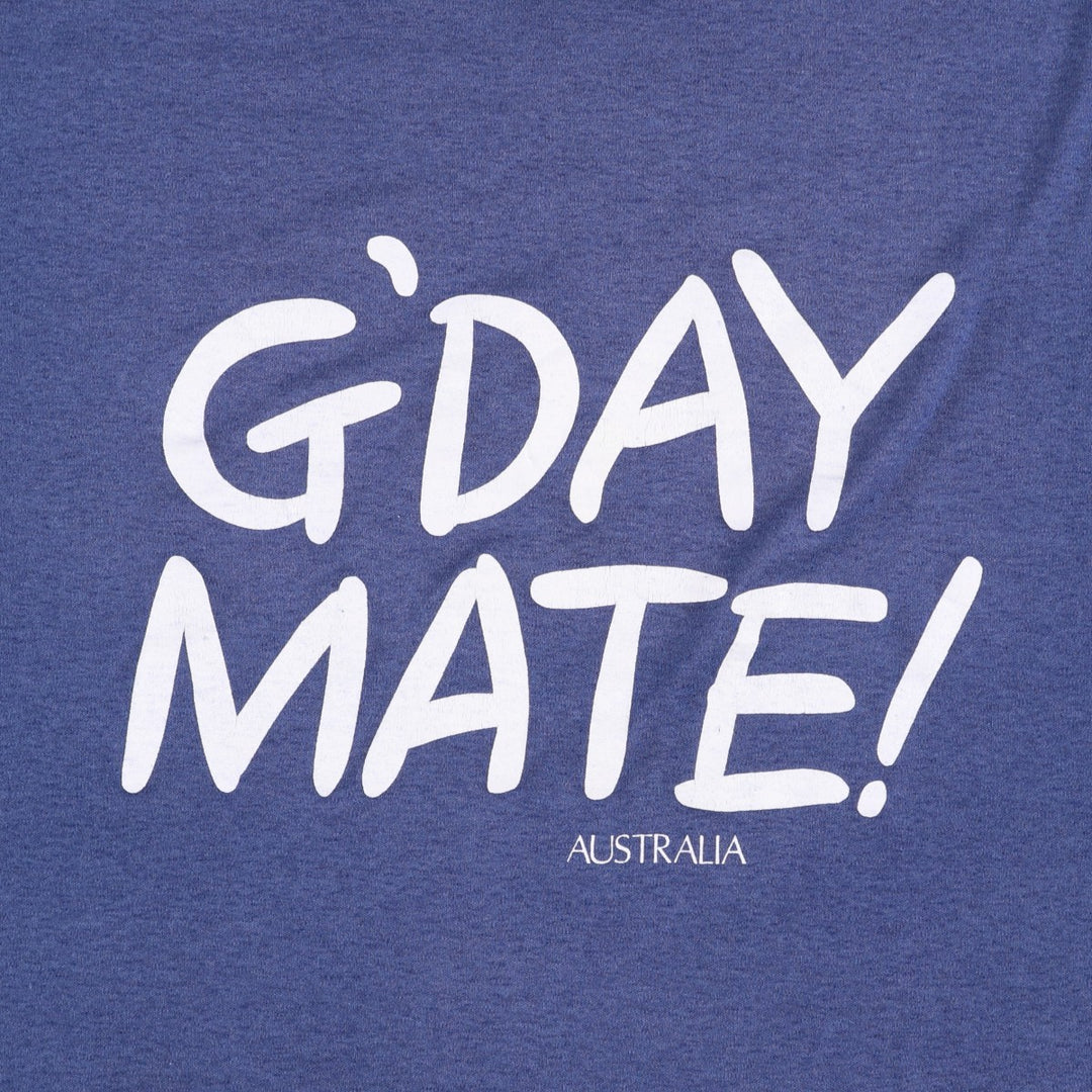 90'S GOOSES T-Shirt, Message Print T-Shirt, Men's Size M (Equivalent), Vintage polyester blue type Vintage Second Hand