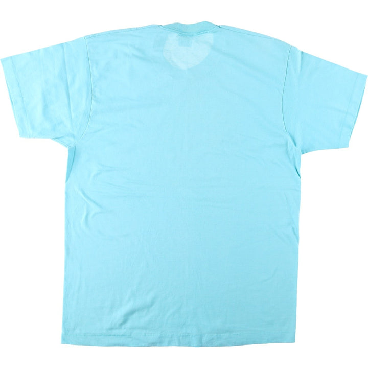 90'S Fruit of the Loom Best Duck Pattern Art T-Shirt, Made in USA, Men's XL equivalent, Vintage cotton Blue type light blue Vintage Second Hand