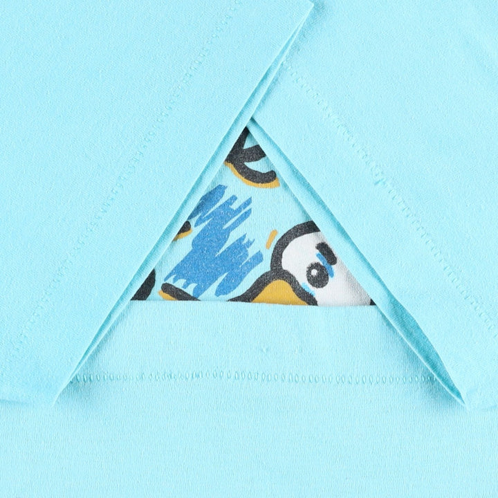 90'S Fruit of the Loom Best Duck Pattern Art T-Shirt, Made in USA, Men's XL equivalent, Vintage cotton Blue type light blue Vintage Second Hand