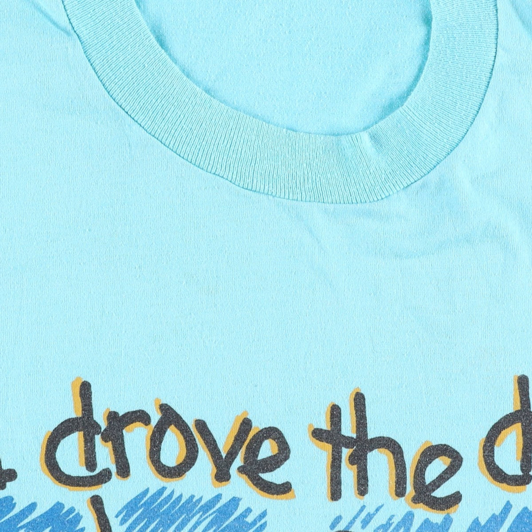 90'S Fruit of the Loom Best Duck Pattern Art T-Shirt, Made in USA, Men's XL equivalent, Vintage cotton Blue type light blue Vintage Second Hand