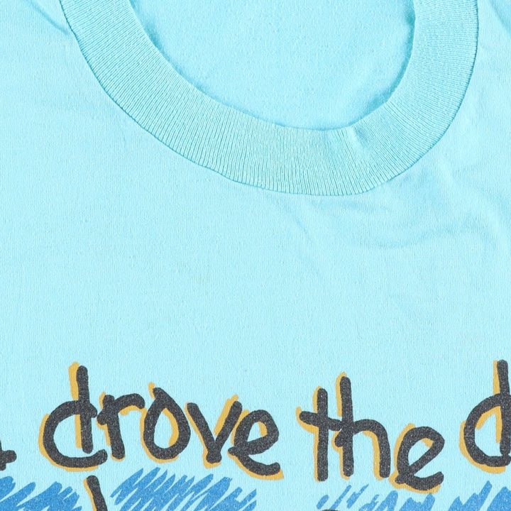 90'S Fruit of the Loom Best Duck Pattern Art T-Shirt, Made in USA, Men's XL equivalent, Vintage cotton Blue type light blue Vintage Second Hand