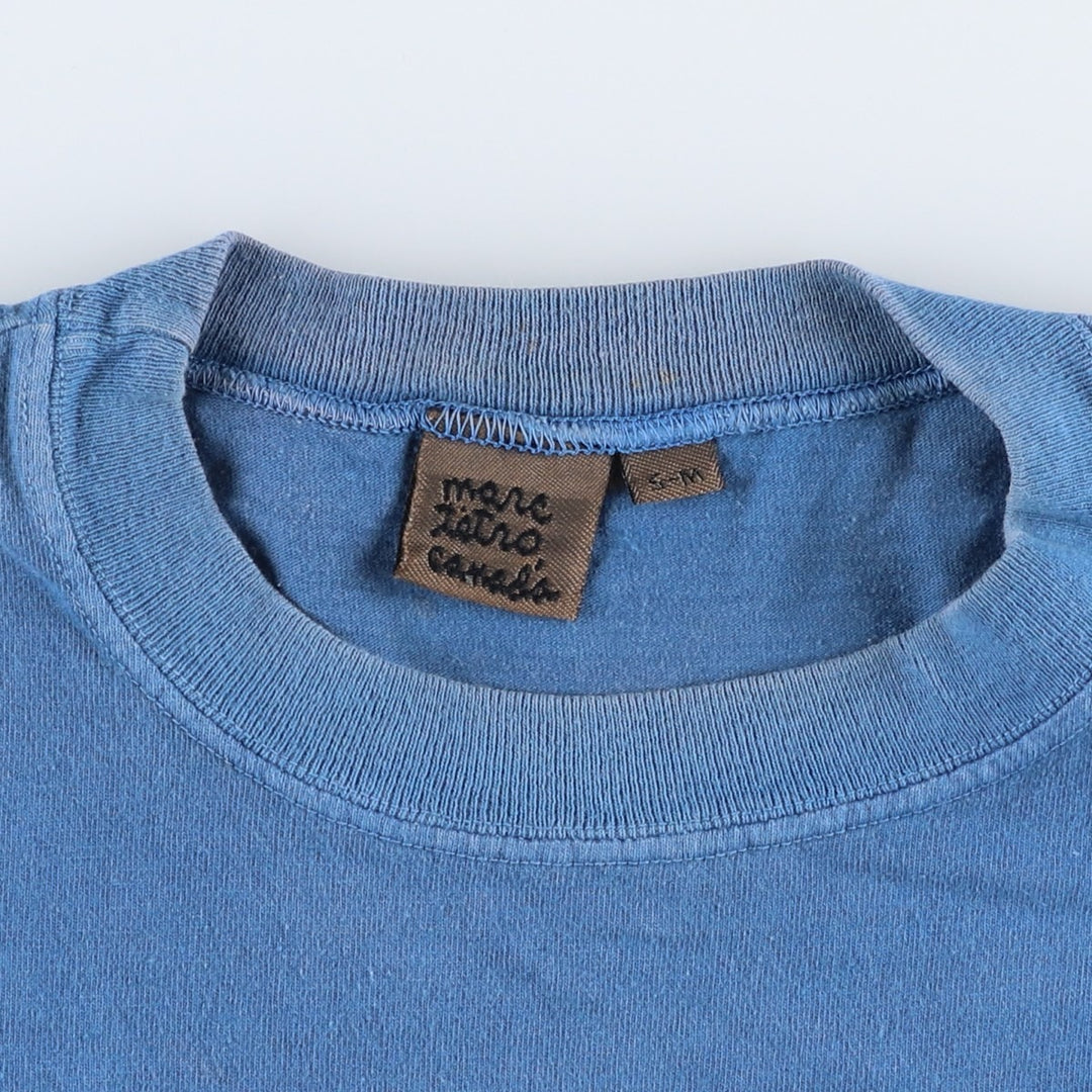 ~90'S Marc Tetro dog print art t-shirt, made in Canada, men's size L equivalent, vintage. cotton blue type Vintage Second Hand