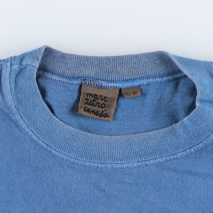 ~90'S Marc Tetro dog print art t-shirt, made in Canada, men's size L equivalent, vintage. cotton blue type Vintage Second Hand