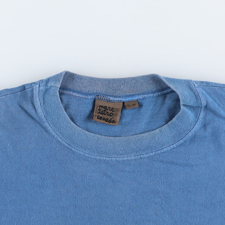 ~90'S Marc Tetro dog print art t-shirt, made in Canada, men's size L equivalent, vintage. cotton blue type Vintage Second Hand
