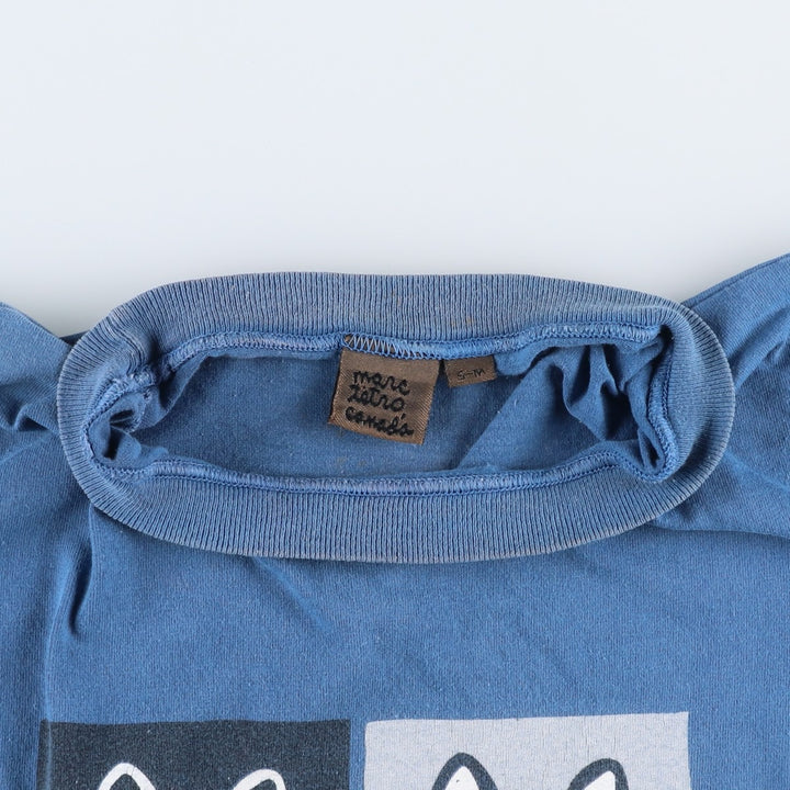 ~90'S Marc Tetro dog print art t-shirt, made in Canada, men's size L equivalent, vintage. cotton blue type Vintage Second Hand