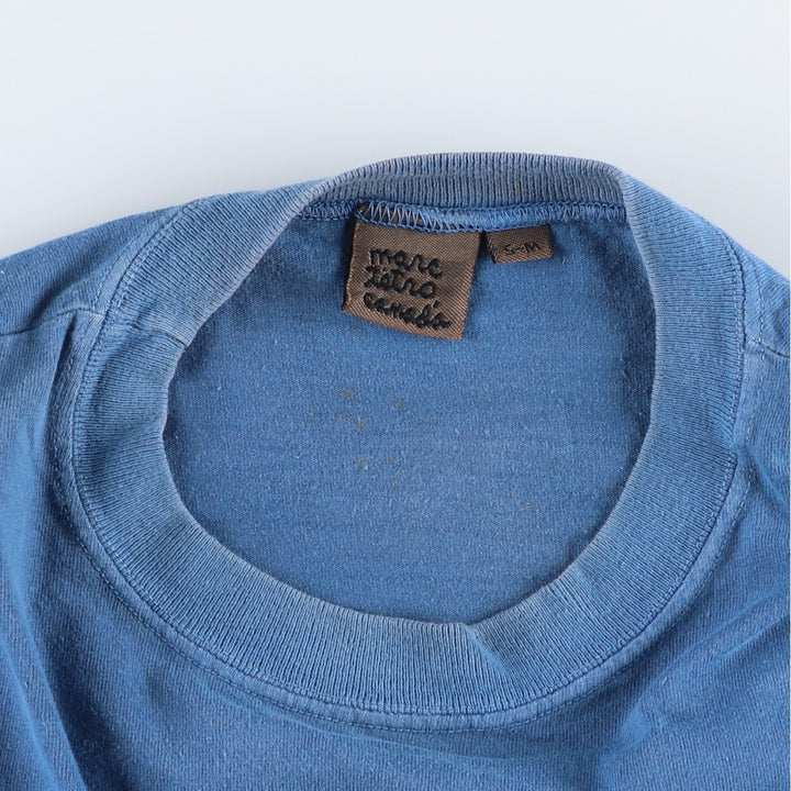 ~90'S Marc Tetro dog print art t-shirt, made in Canada, men's size L equivalent, vintage. cotton blue type Vintage Second Hand