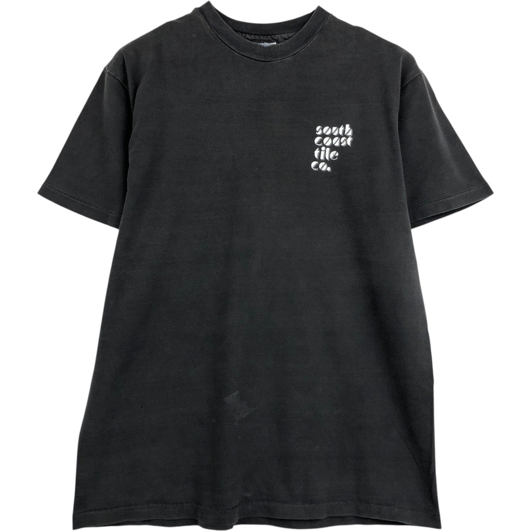 1980'S Hanes SOUTH COAST TILE Co. Advertising T-Shirt, Made in USA, Men's Size L (approx.), Vintage cotton black type Vintage Second Hand