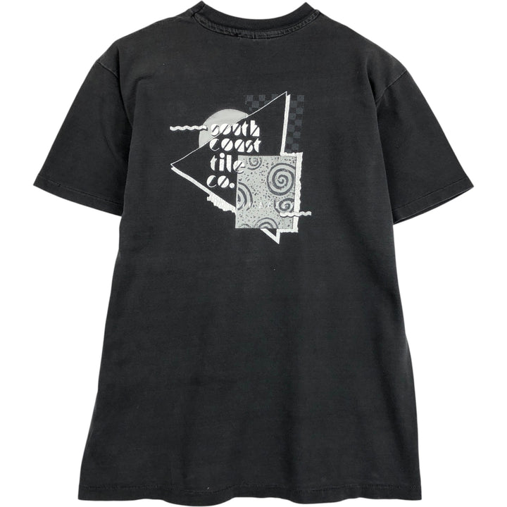 1980'S Hanes SOUTH COAST TILE Co. Advertising T-Shirt, Made in USA, Men's Size L (approx.), Vintage cotton black type Vintage Second Hand