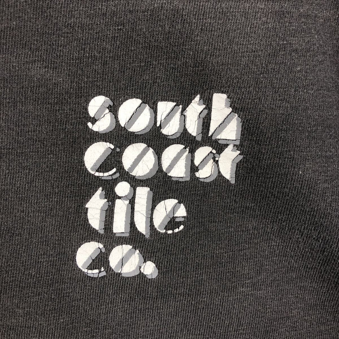 1980'S Hanes SOUTH COAST TILE Co. Advertising T-Shirt, Made in USA, Men's Size L (approx.), Vintage cotton black type Vintage Second Hand