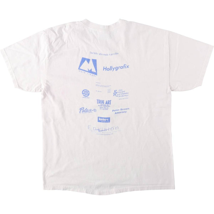 Hanes BEEFY-T Advertising Print T-Shirt, Men's Size L (approx.) cotton white type Vintage Second Hand