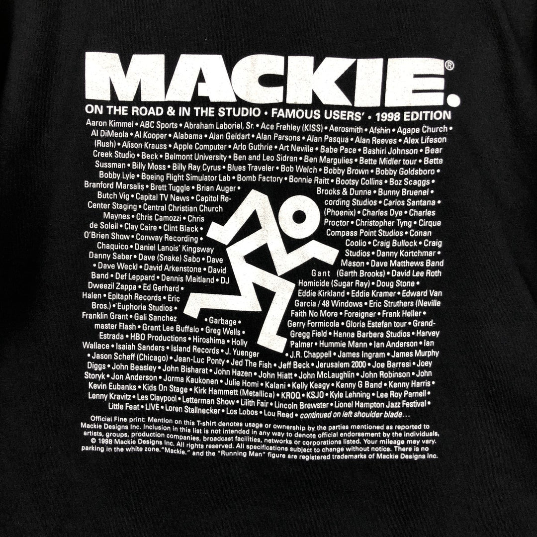 90'S Murina MACKIE Advertising T-shirt, Made in USA, Men's Size L (approx.), Vintage cotton black type Vintage Second Hand