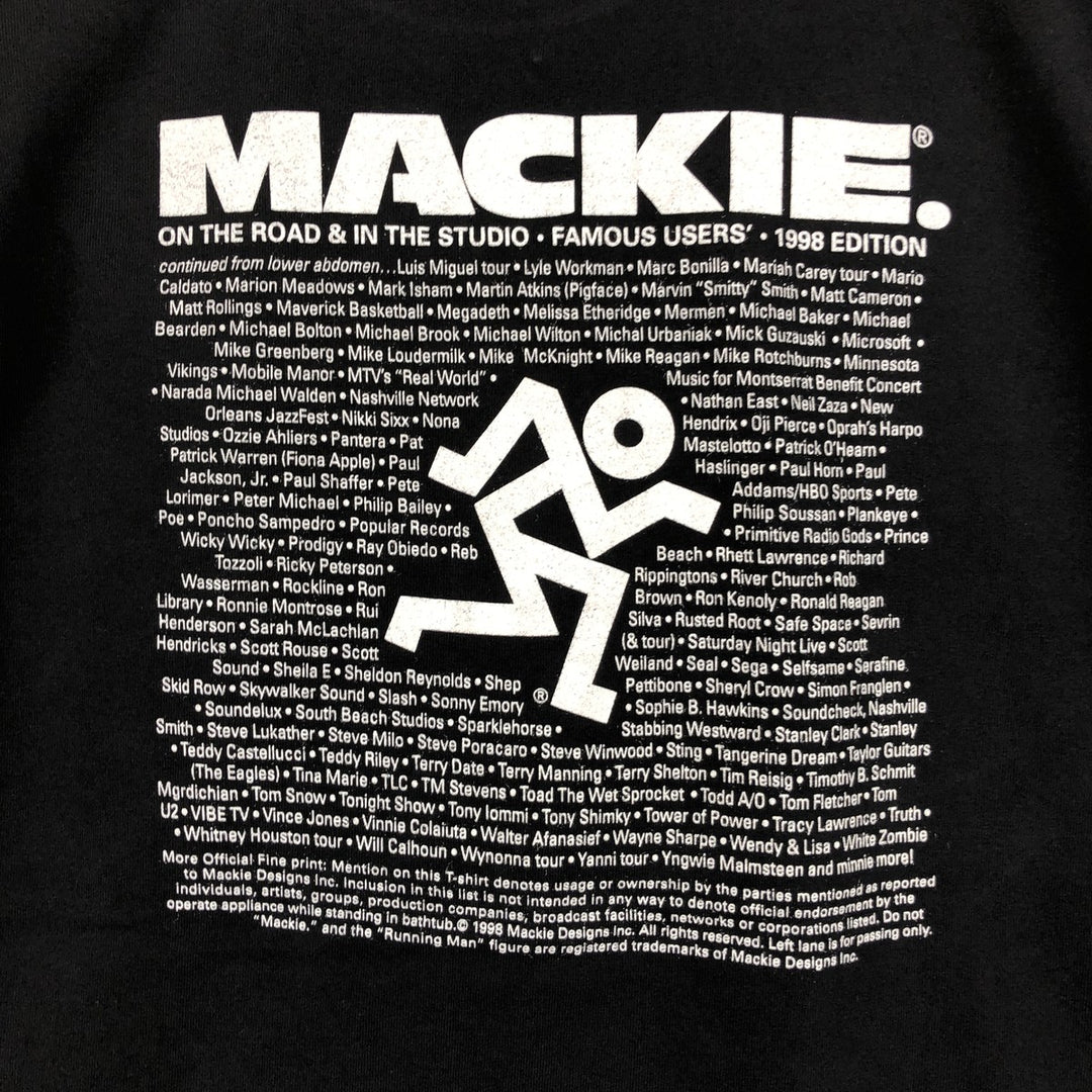 90'S Murina MACKIE Advertising T-shirt, Made in USA, Men's Size L (approx.), Vintage cotton black type Vintage Second Hand