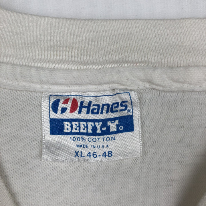 80'S Hanes Ontario Firefighters Skull Pattern Advertising T-Shirt, Made in USA, Men's XL equivalent, Vintage cotton white type Vintage Second Hand