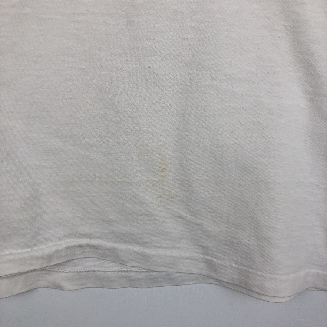 80'S Hanes Ontario Firefighters Skull Pattern Advertising T-Shirt, Made in USA, Men's XL equivalent, Vintage cotton white type Vintage Second Hand