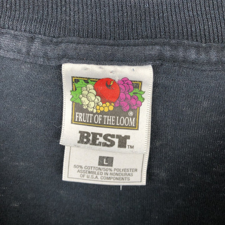 2000'S Fruit of the Loom 18th Annual Summer Twister Skull Pattern Motorcycle T-Shirt (Men's Size L) cotton black type Vintage Second Hand