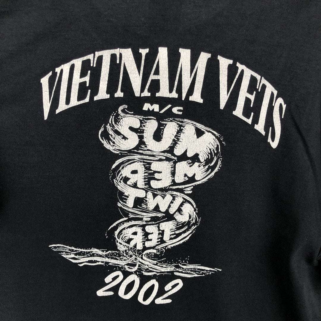 2000'S Fruit of the Loom 18th Annual Summer Twister Skull Pattern Motorcycle T-Shirt (Men's Size L) cotton black type Vintage Second Hand
