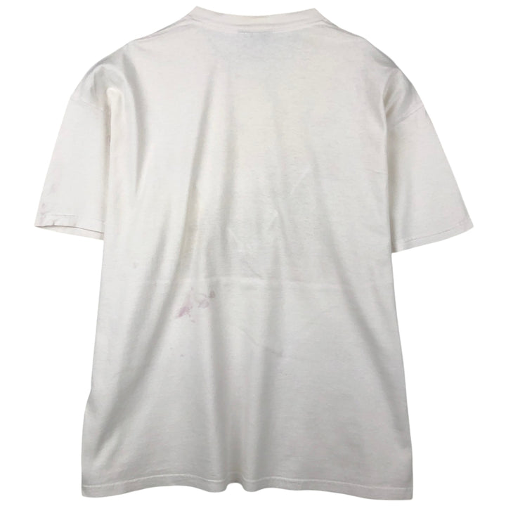 90'S Lee Cat Pattern Animal T-Shirt, Made in USA, Men's XL equivalent, Vintage cotton white type Vintage Second Hand