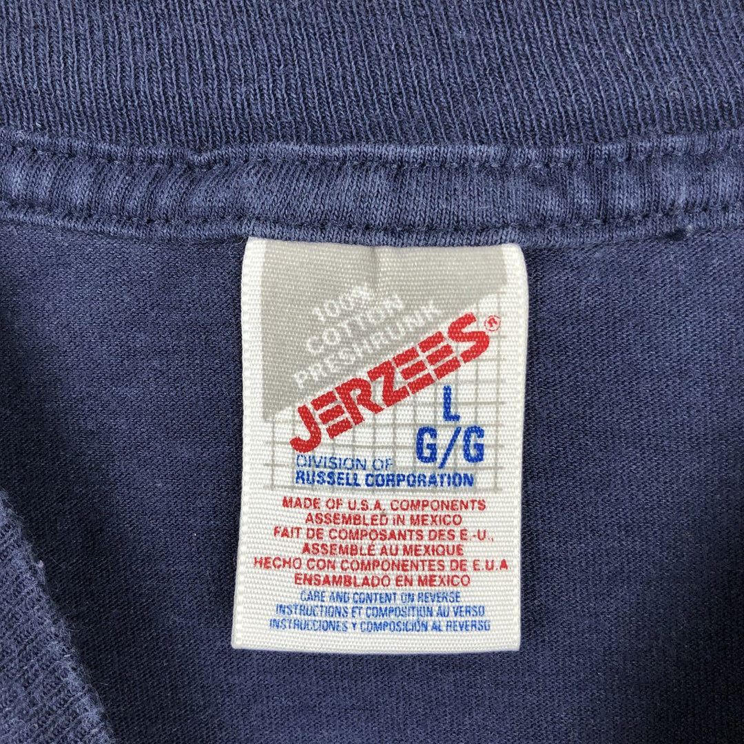 80s-90'S Jerzees BASS Fish Print Animal T-Shirt, Men's Size L (approx.), Vintage cotton navy blue type Vintage Second Hand