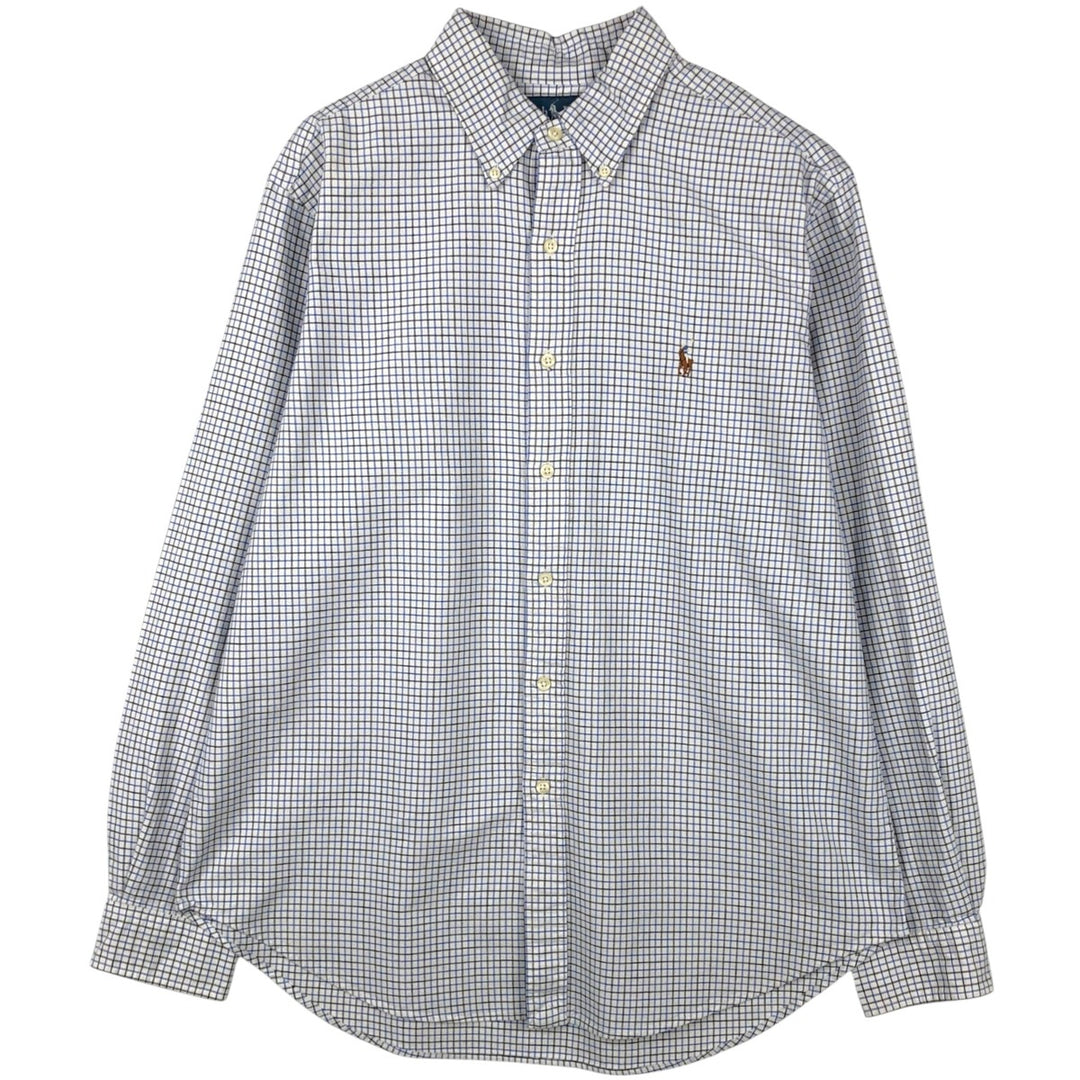 Ralph Lauren Classic Fit Long Sleeve Button Down Check Shirt, Men's Size L cotton white type Vintage Second Hand