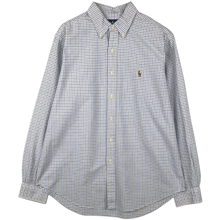 Ralph Lauren Classic Fit Long Sleeve Button Down Check Shirt, Men's Size L cotton white type Vintage Second Hand