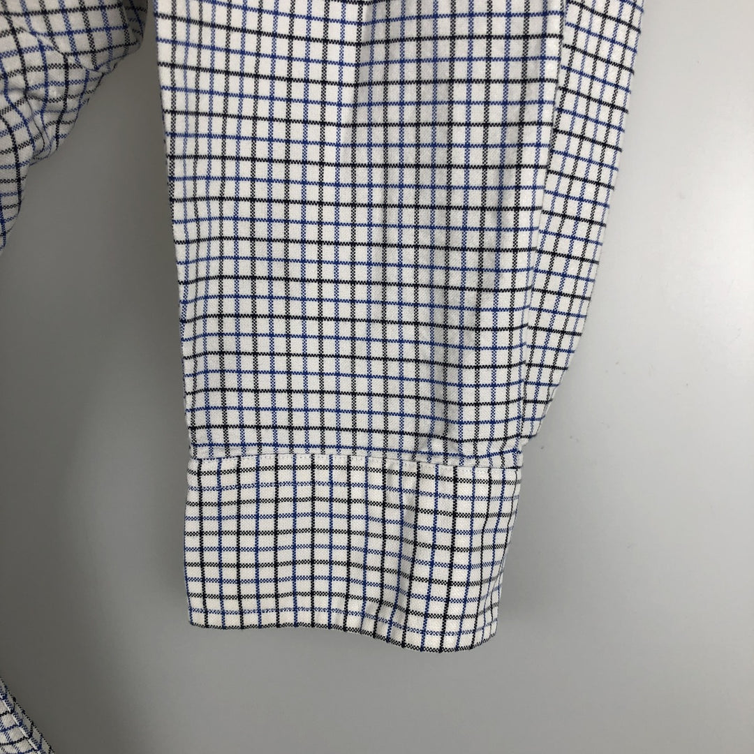 Ralph Lauren Classic Fit Long Sleeve Button Down Check Shirt, Men's Size L cotton white type Vintage Second Hand