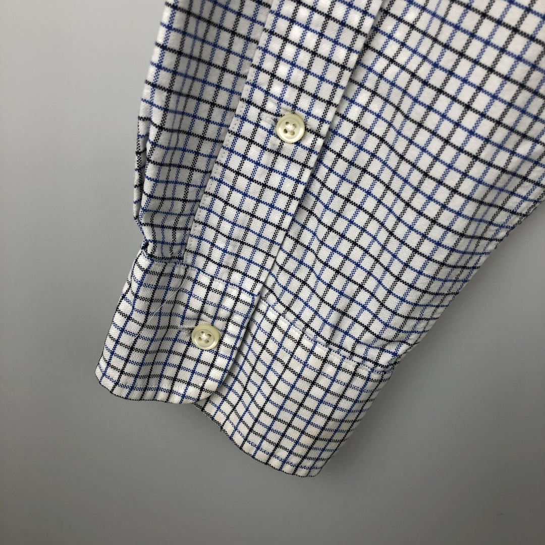 Ralph Lauren Classic Fit Long Sleeve Button Down Check Shirt, Men's Size L cotton white type Vintage Second Hand