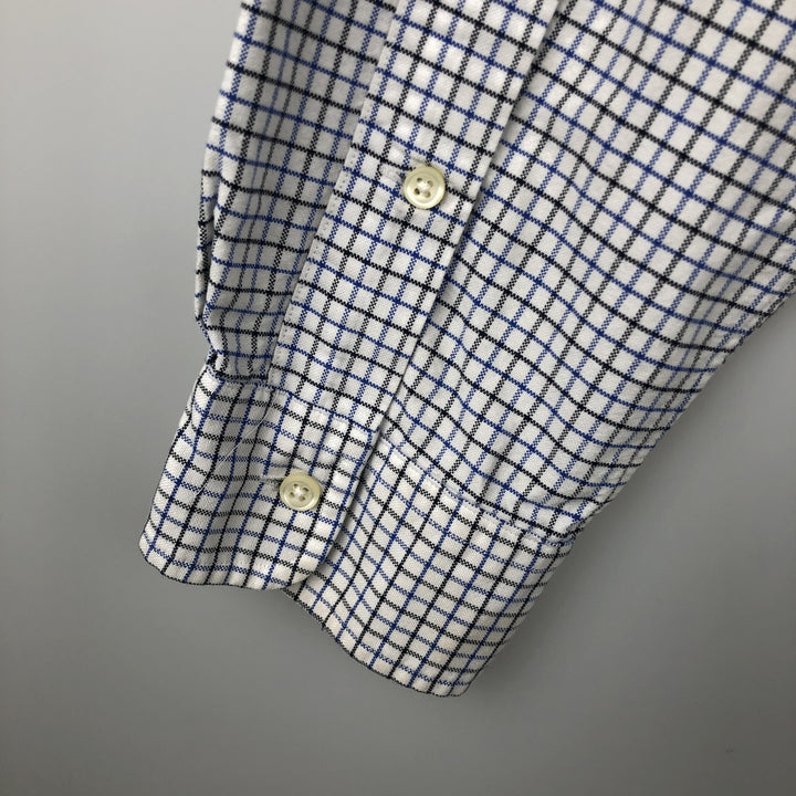 Ralph Lauren Classic Fit Long Sleeve Button Down Check Shirt, Men's Size L cotton white type Vintage Second Hand