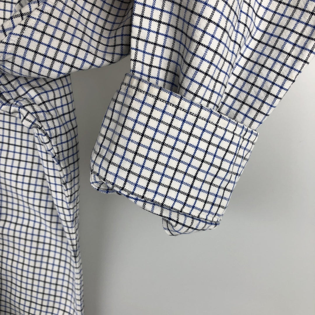Ralph Lauren Classic Fit Long Sleeve Button Down Check Shirt, Men's Size L cotton white type Vintage Second Hand