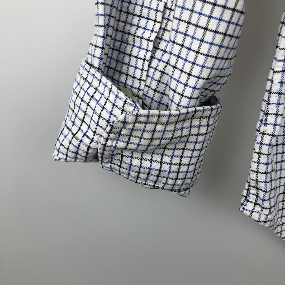 Ralph Lauren Classic Fit Long Sleeve Button Down Check Shirt, Men's Size L cotton white type Vintage Second Hand