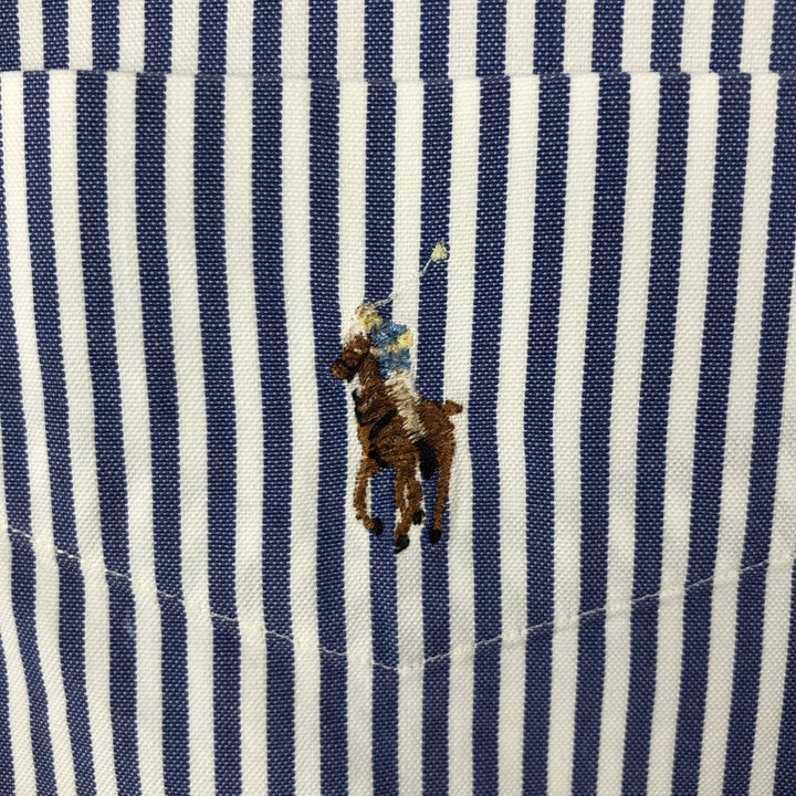 Ralph Lauren TILDEN Long-Sleeve Button-Down Striped Shirt, Men's Size L (approx.) cotton blue type Vintage Second Hand