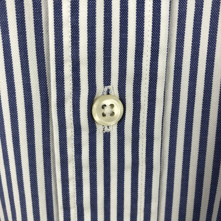 Ralph Lauren TILDEN Long-Sleeve Button-Down Striped Shirt, Men's Size L (approx.) cotton blue type Vintage Second Hand