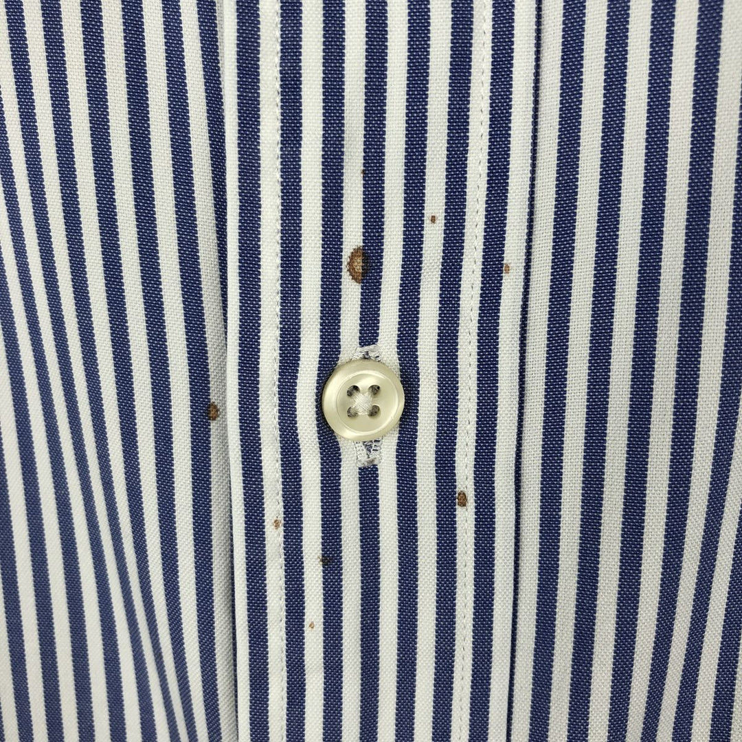 Ralph Lauren TILDEN Long-Sleeve Button-Down Striped Shirt, Men's Size L (approx.) cotton blue type Vintage Second Hand