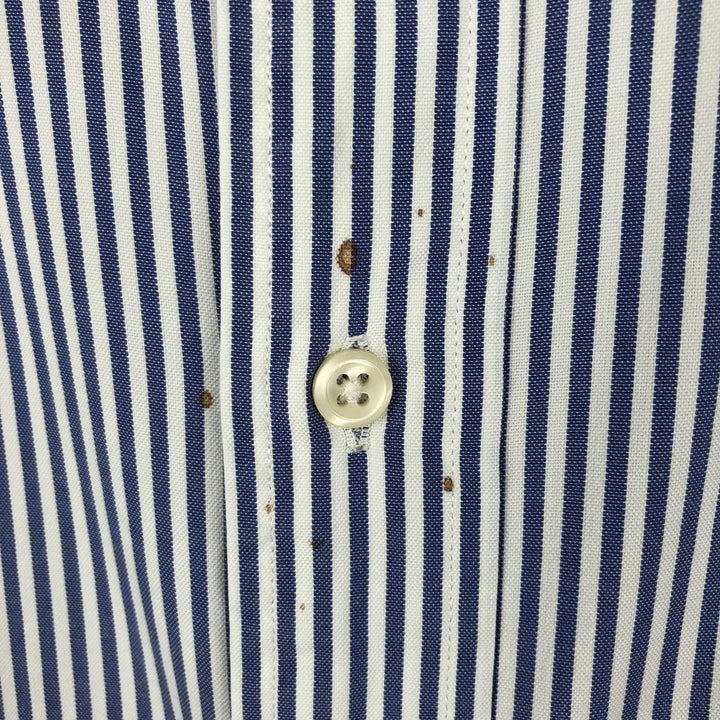 Ralph Lauren TILDEN Long-Sleeve Button-Down Striped Shirt, Men's Size L (approx.) cotton blue type Vintage Second Hand
