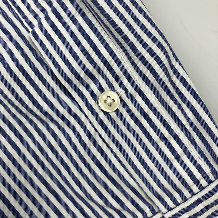 Ralph Lauren TILDEN Long-Sleeve Button-Down Striped Shirt, Men's Size L (approx.) cotton blue type Vintage Second Hand