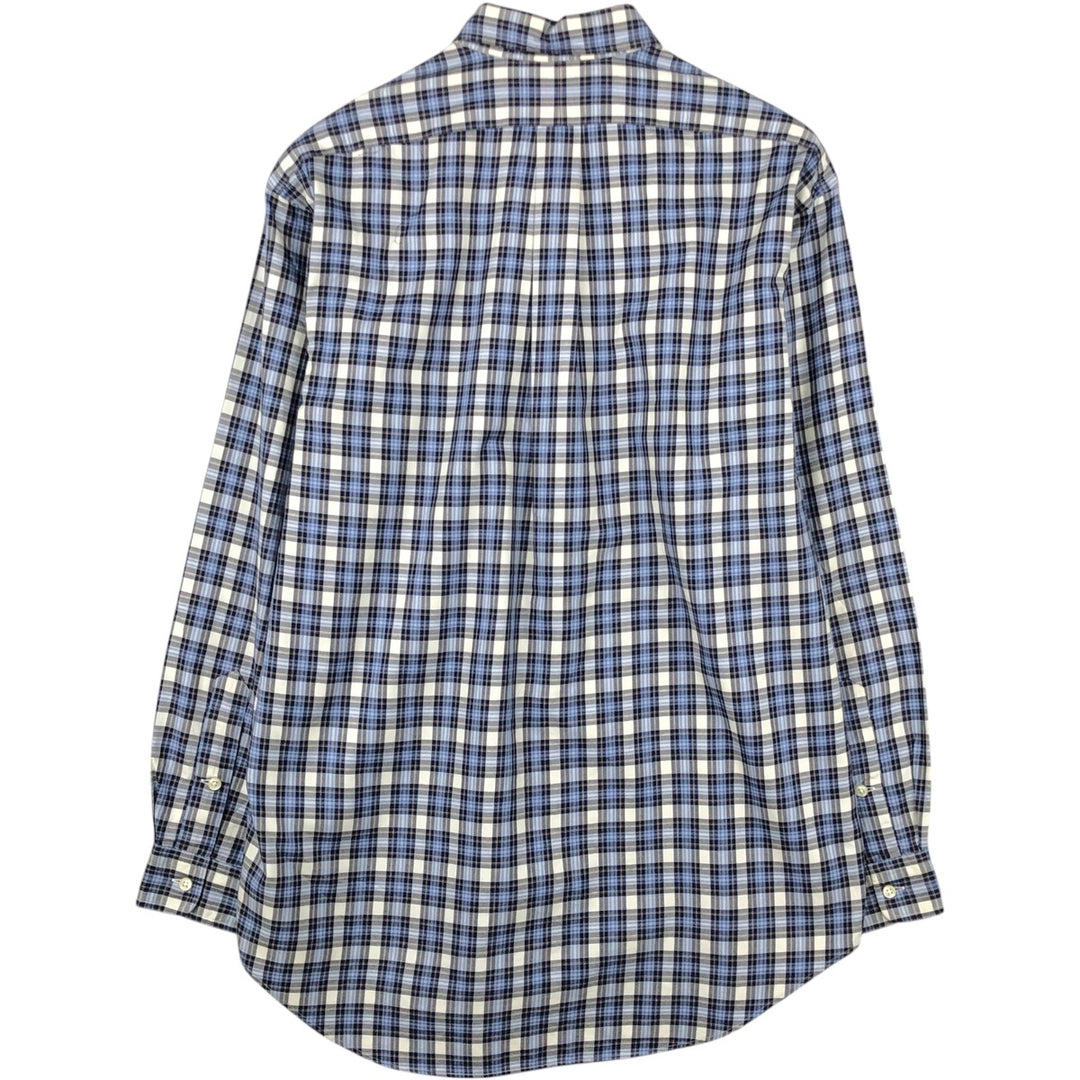 Ralph Lauren BLAKE long sleeve button down check shirt, men's size M cotton navy blue type Vintage Second Hand
