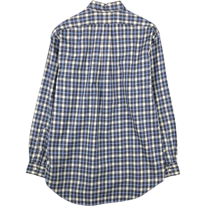 Ralph Lauren BLAKE long sleeve button down check shirt, men's size M cotton navy blue type Vintage Second Hand