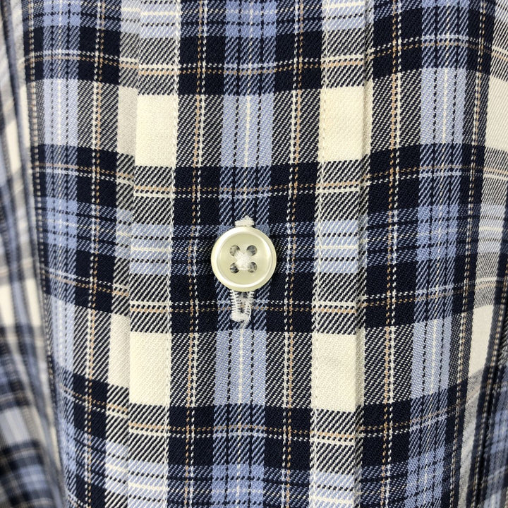 Ralph Lauren BLAKE long sleeve button down check shirt, men's size M cotton navy blue type Vintage Second Hand
