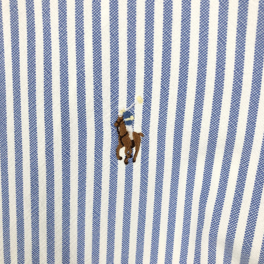 Ralph Lauren Classic Fit Long Sleeve Button Down Striped Shirt Men's XL cotton navy blue type Vintage Second Hand