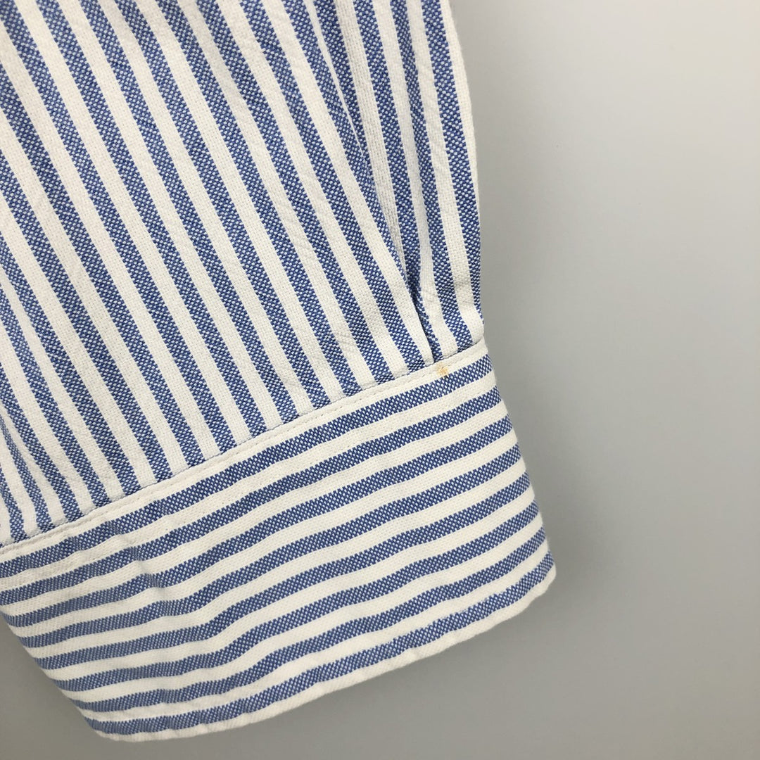 Ralph Lauren Classic Fit Long Sleeve Button Down Striped Shirt Men's XL cotton navy blue type Vintage Second Hand