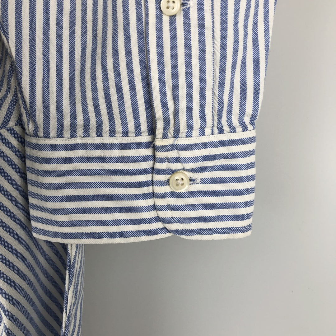 Ralph Lauren Classic Fit Long Sleeve Button Down Striped Shirt Men's XL cotton navy blue type Vintage Second Hand