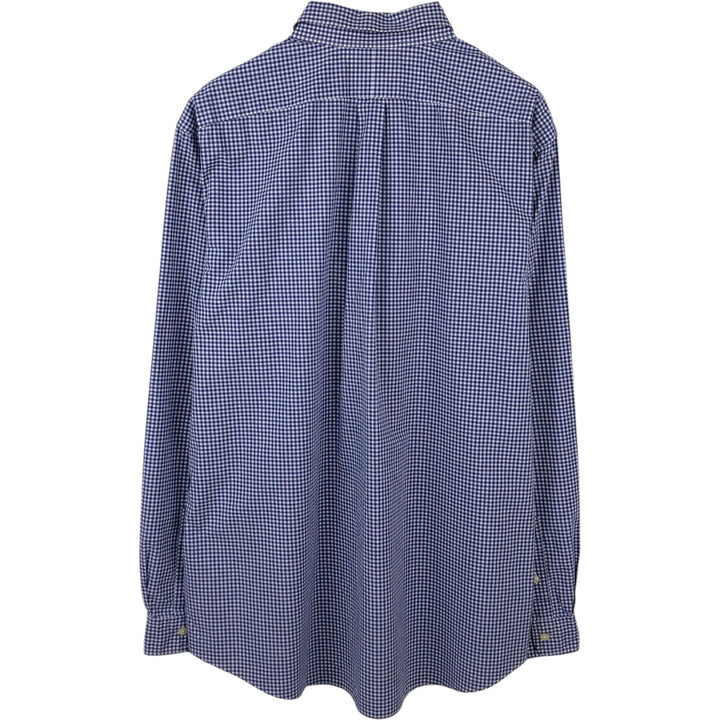 Ralph Lauren Classic Fit Gingham Check Long Sleeve Button-Down Shirt, Men's XXL cotton blue type Vintage Second Hand