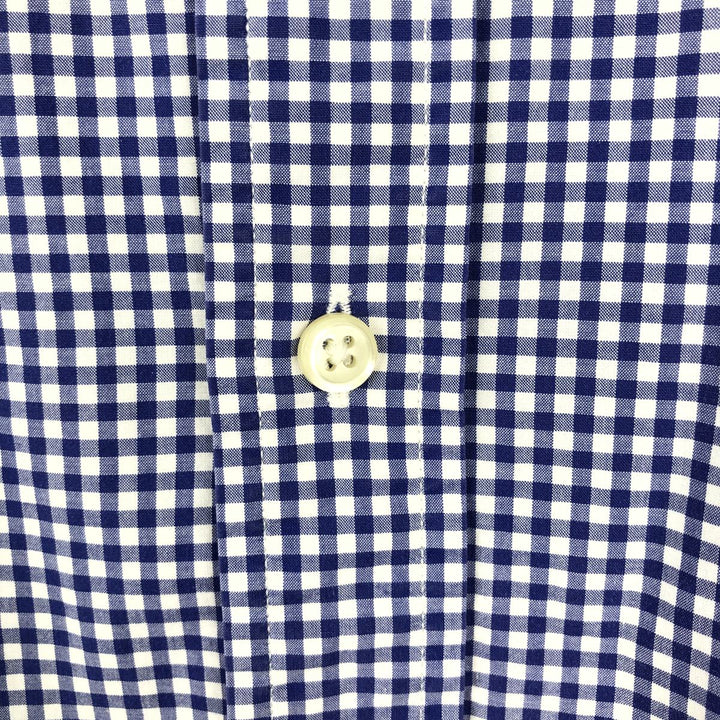 Ralph Lauren Classic Fit Gingham Check Long Sleeve Button-Down Shirt, Men's XXL cotton blue type Vintage Second Hand