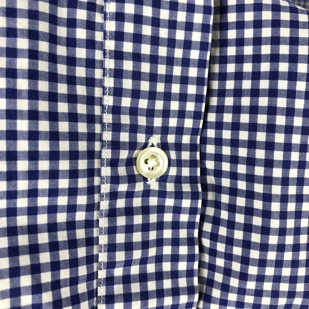 Ralph Lauren Classic Fit Gingham Check Long Sleeve Button-Down Shirt, Men's XXL cotton blue type Vintage Second Hand